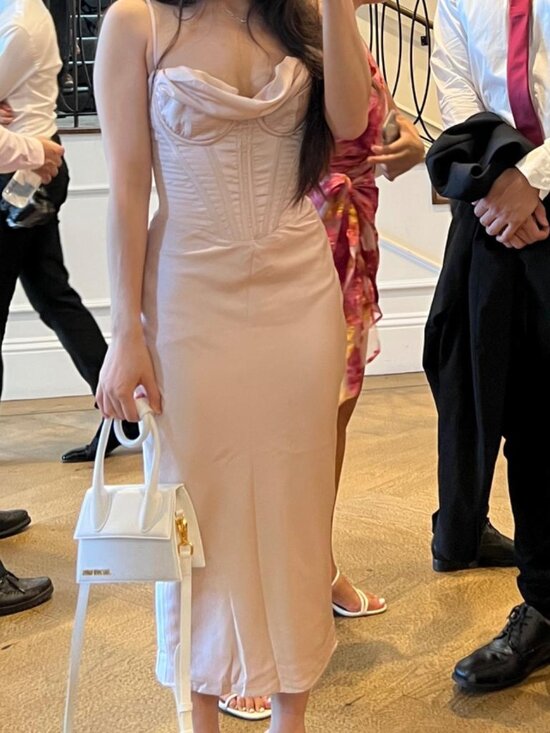House of CB Dresses & Skirts - House of CB Blush Pink Corset Midi Dress